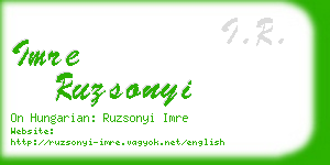 imre ruzsonyi business card